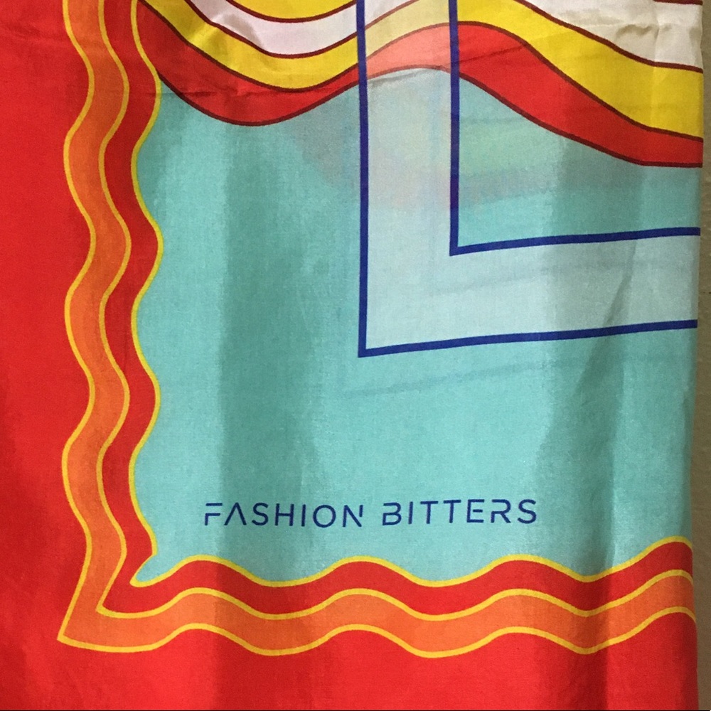 Fashion Bitters Silk Scarf Mod Xtra Large Rainbow Accessory 43” x 42”